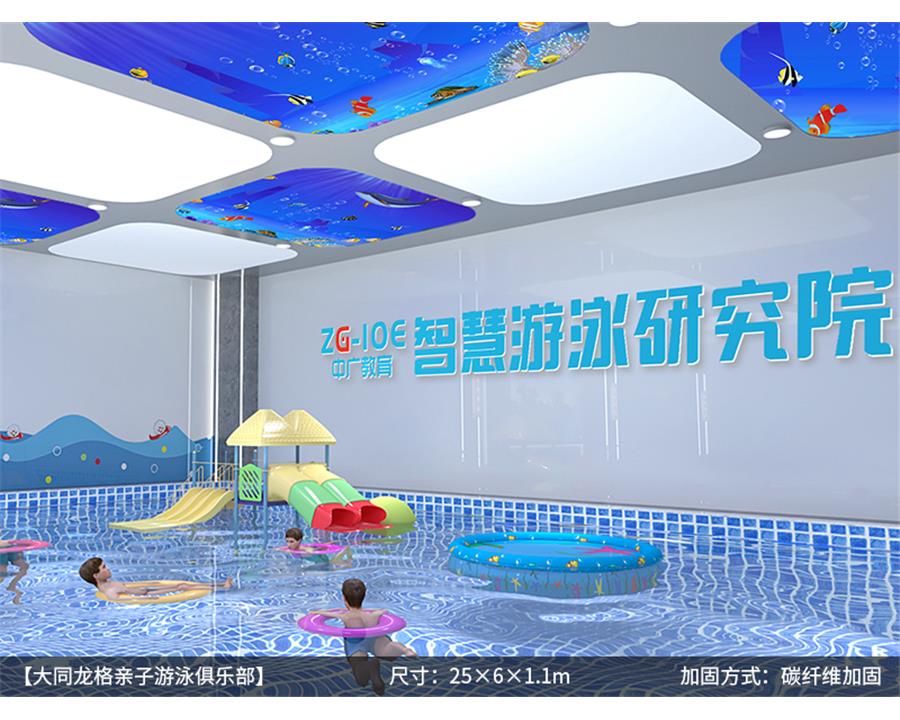 【大同龙格亲子游泳俱乐部】尺寸:25×6×1.1m 加固方式:碳纤维加固